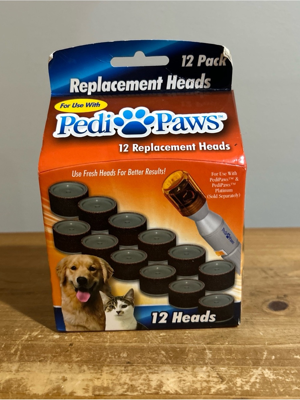 Pedi Paws 12-Pack Nail Grinder  Replacement Heads - Orange Box